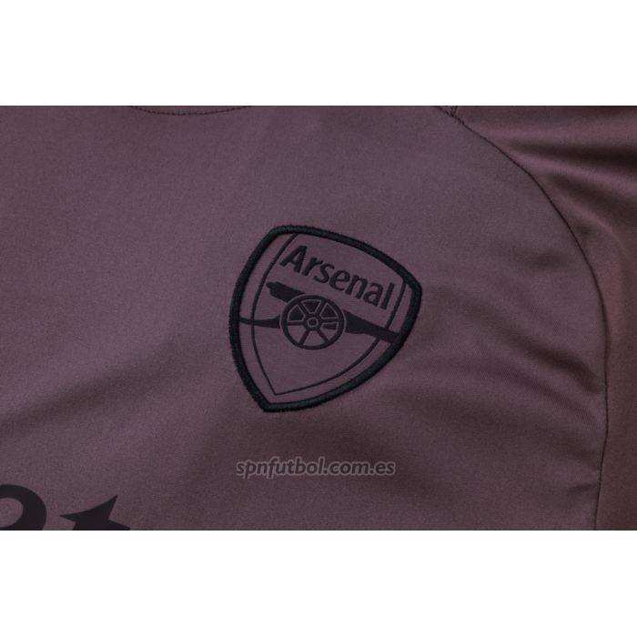Chandal del Arsenal Manga Corta 2024-2025 Gris Purpura - Pantalon Corto
